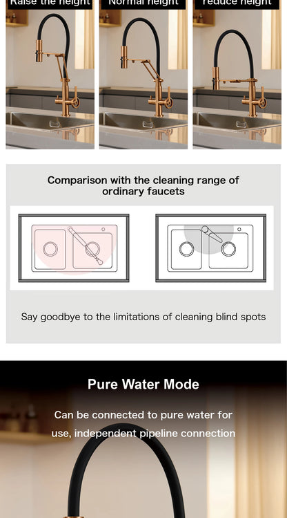 Gun Gray Brass Island Style Faucet Filtered Water