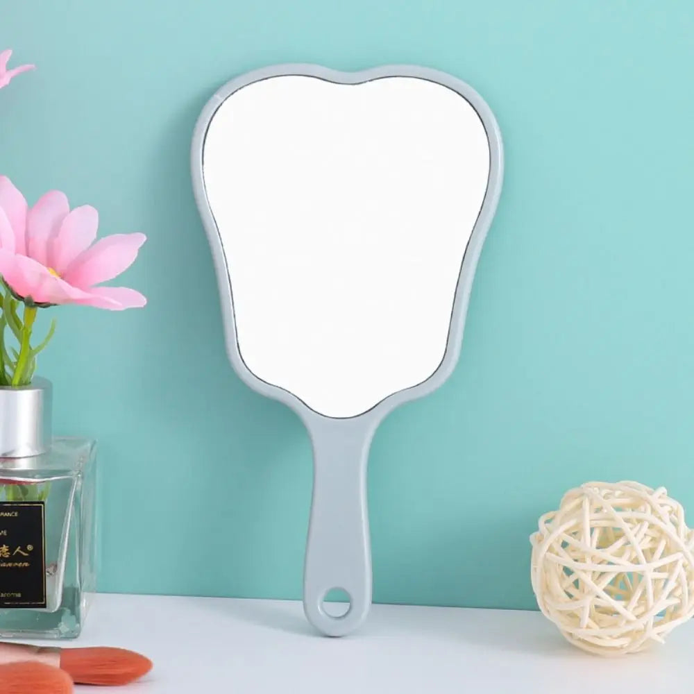 Durable Plastic Tooth-Shaped Mirror Mini Lightweight Handheld
