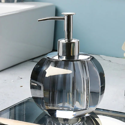 Light Luxury Crystal Glass Bathroom Lotion Bottle Transparent