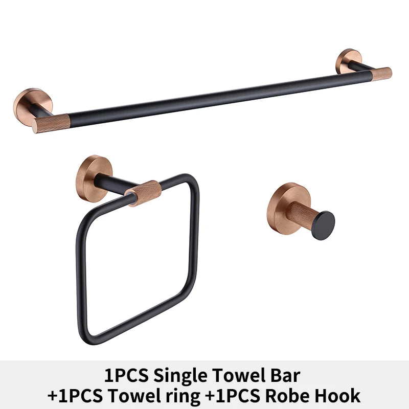 Rose Gold Bathroom Hardware Towel Bar Rack Shelf