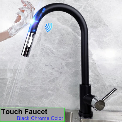 Brushed Gold Touch Faucets 304 Stainless Steel Cold