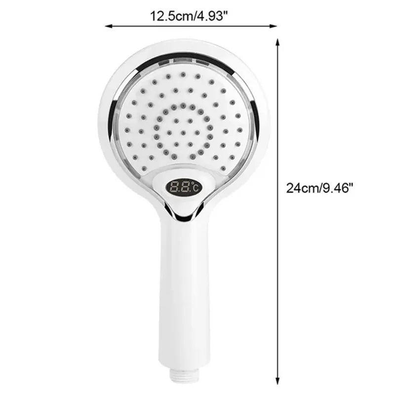 Led Shower Head Digital Display Colors Temperature Controlled