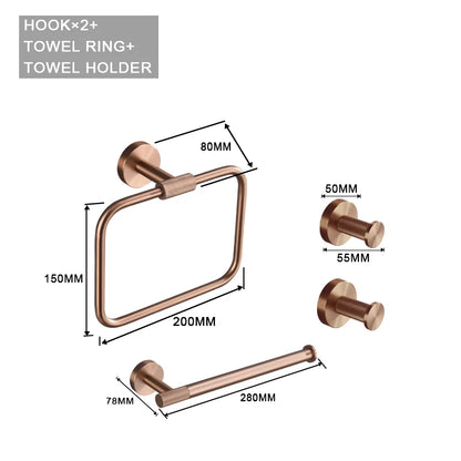 Brushed Rose Gold Toilet Brush Holder Toilet Paper