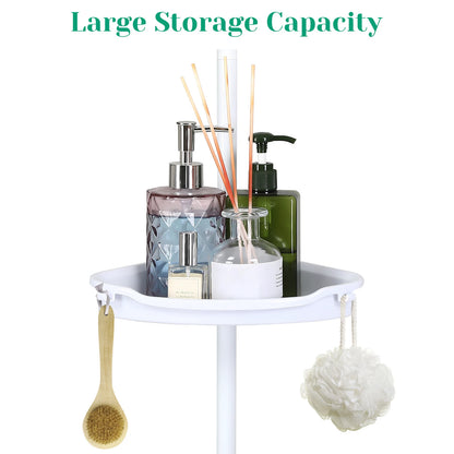 Corner Shower Caddy Tension Pole 4-Tier Adjustable Shelves