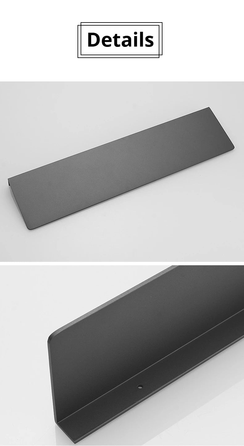 Gunmetal Grey Bathroom Toilet Shelf Wall-Mounted Perforated