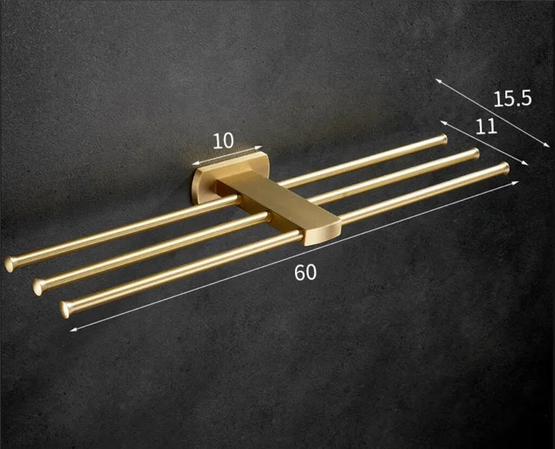 Brushed Gold Bathroom Towel Rack Paper Holder Toilet