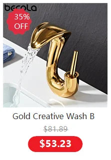 Becola All Copper Gold/Chrome/Brushed Duckbill Waterfall Faucet