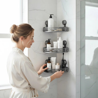 Suction Cup Triangle Corner Shower Caddy Hooks No