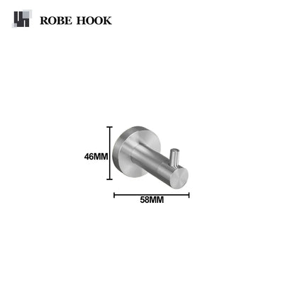 Brushed Nickel Bathroom Towel Bar Bath Robe Hook