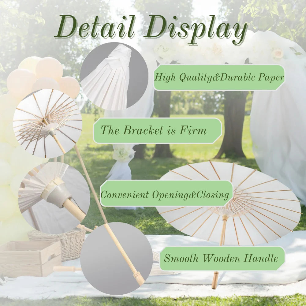23 6/33inch Paper Parasols Paper Umbrellas Wedding Guests