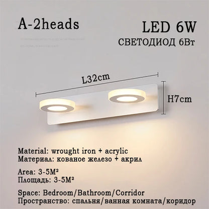 Led Bathroom Mirror Wall Lamp Vanity Light Waterproof