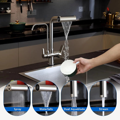 Waterfall Touch On Filter Faucets Brass Cold Pull