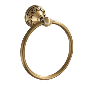 Antique Brass Aluminium Bathroom Robe Hook Paper Holder