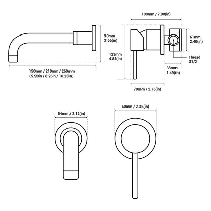 Black Bathroom Sink Faucet Brass Tap Cold Wash
