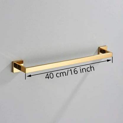 Bathroom Hardware Gold Bathrobe Hook Towel Rail Bar