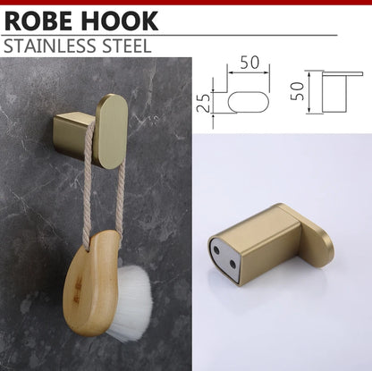Brushed Gold Towel Ring Holder Bar Rack Brush/Paper