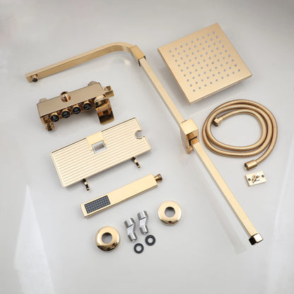 Zappo White Gold Digital Shower Brass Bathroom Fixture