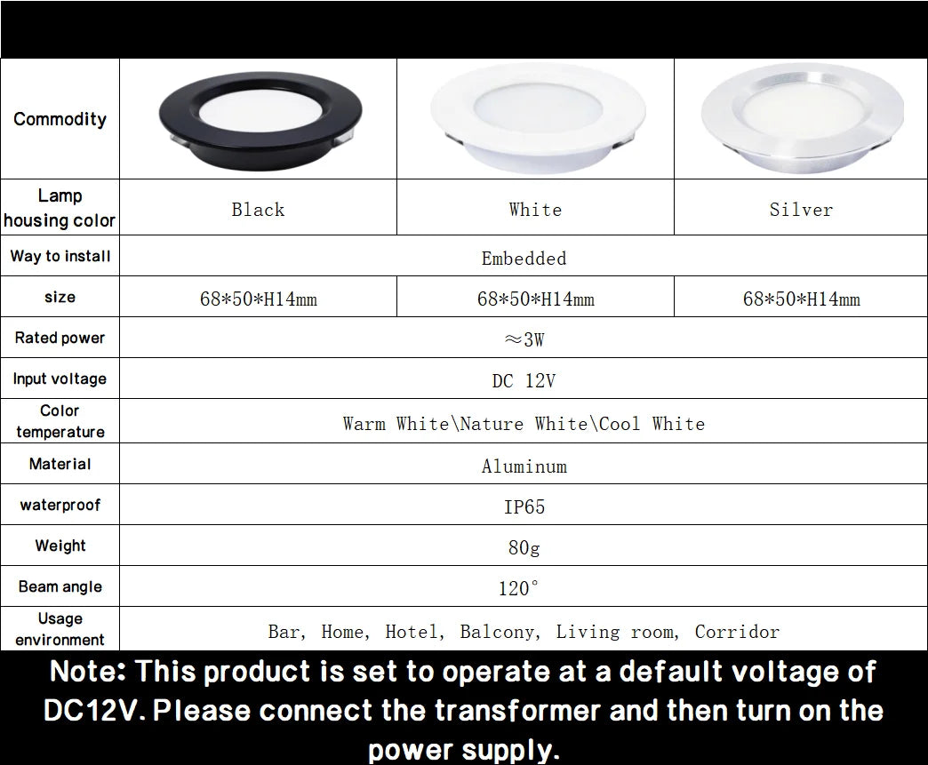 Led Recessed Spotlight 12v Lamp Ac110 220v Driver