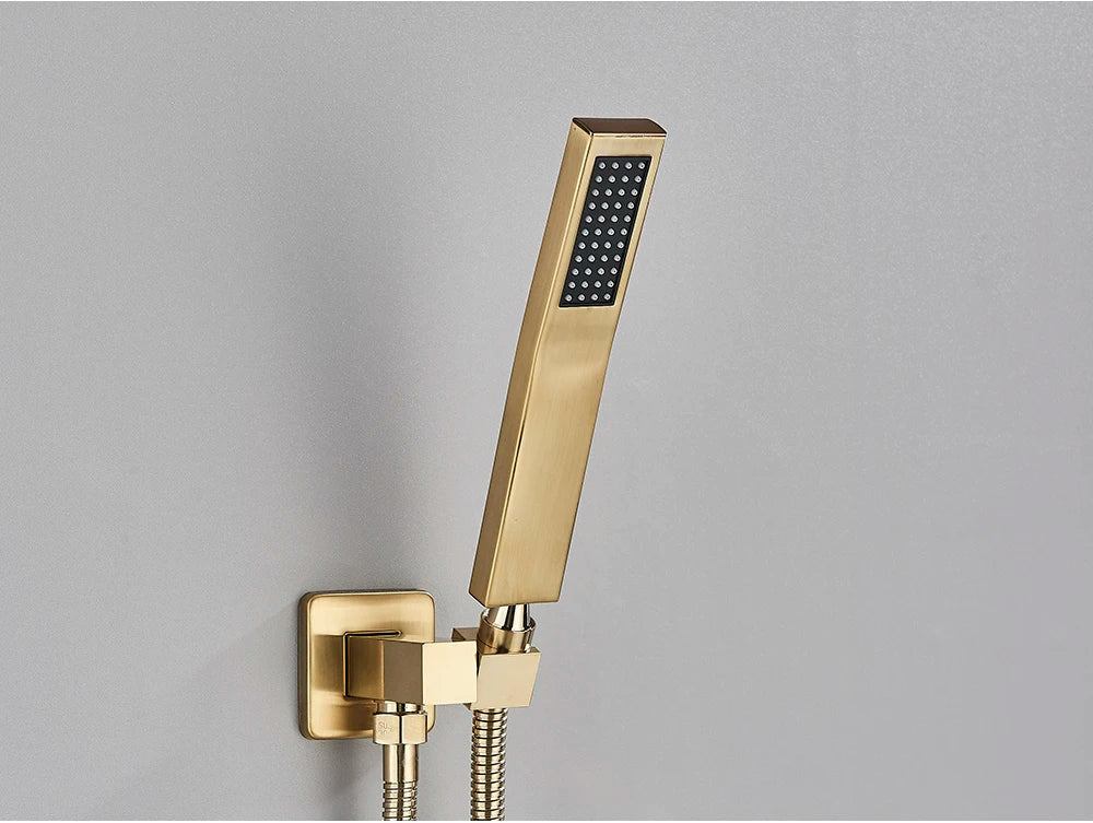 Poiqihy Golden Handshower Head 150cm Stainless Steel Shower