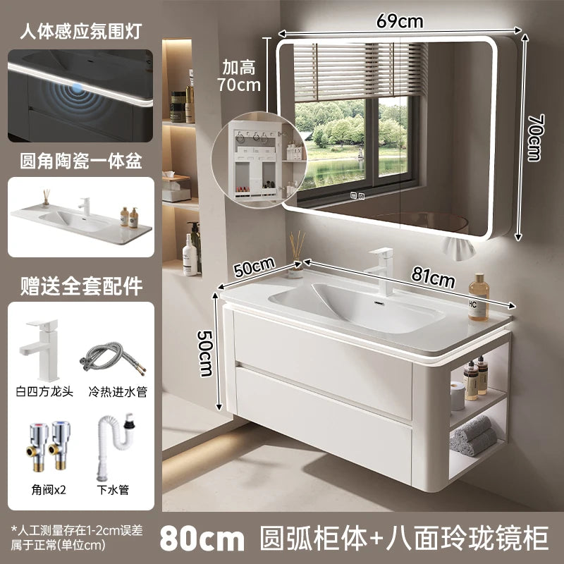 Led Light Ensuite Bathroom Cabinet Basin Designs Mirror