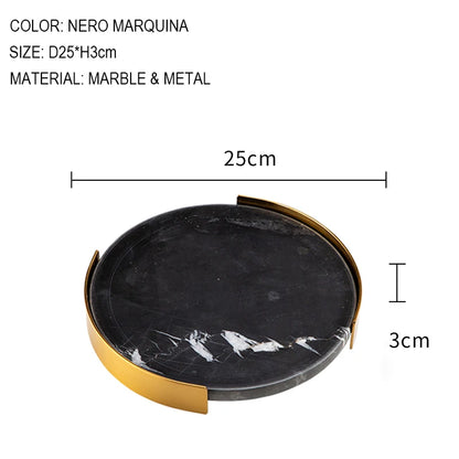 Scandinavian Decorative Natural Marble Tray Bathroom Luxury