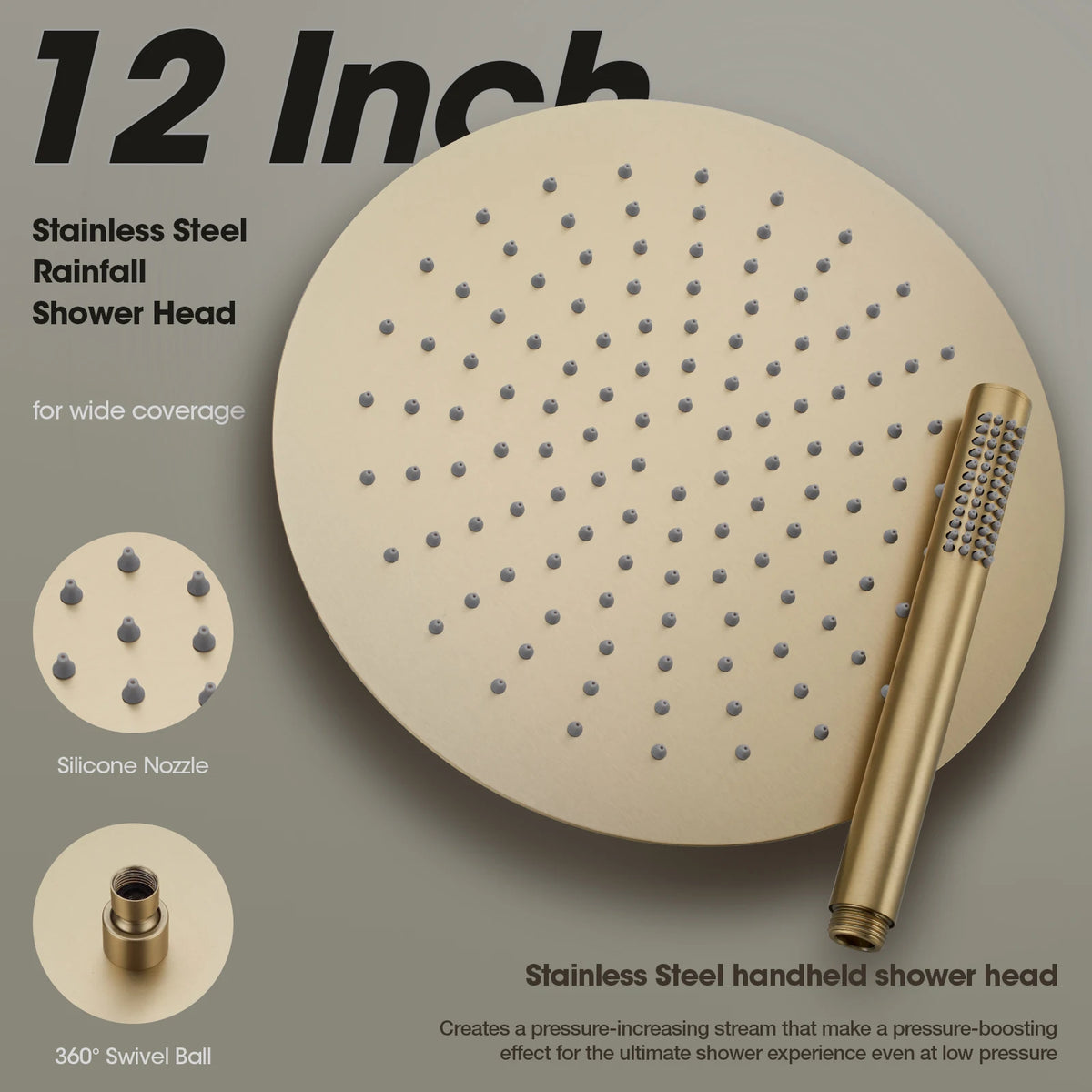 Solid Brass Bathroom Shower Rianfall Shower Head Shower
