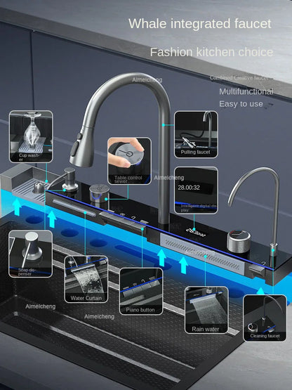 Integrated Waterfall Sink Honeycomb Technology Large Digitial