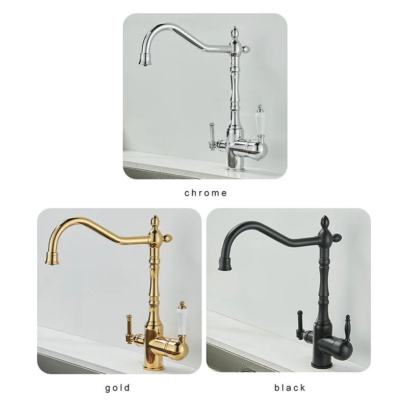 Antique Brass Faucets 360 Rotate Swivel Faucet Cold