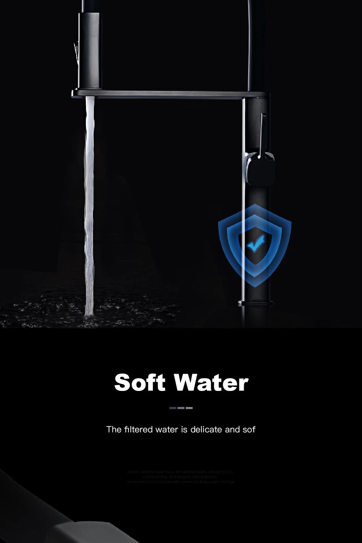 Luxury Black Brass Faucet Simple Design Magnetic Suction