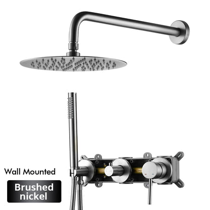 Gunmetal Shower Faucet 8-16 Wall Mounted Concealed Control