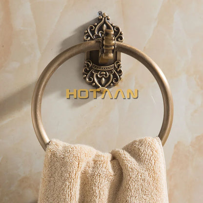 Solid Aluminium Wall-Mounted Round Antique Brass Color Towel