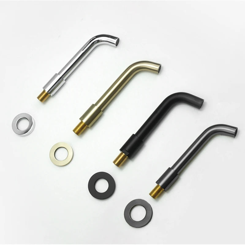 Brass Brushed Gold Mixer Faucet Wall-Mounted Round Square
