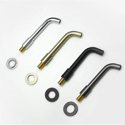 Brass Brushed Gold Mixer Faucet Wall-Mounted Round Square