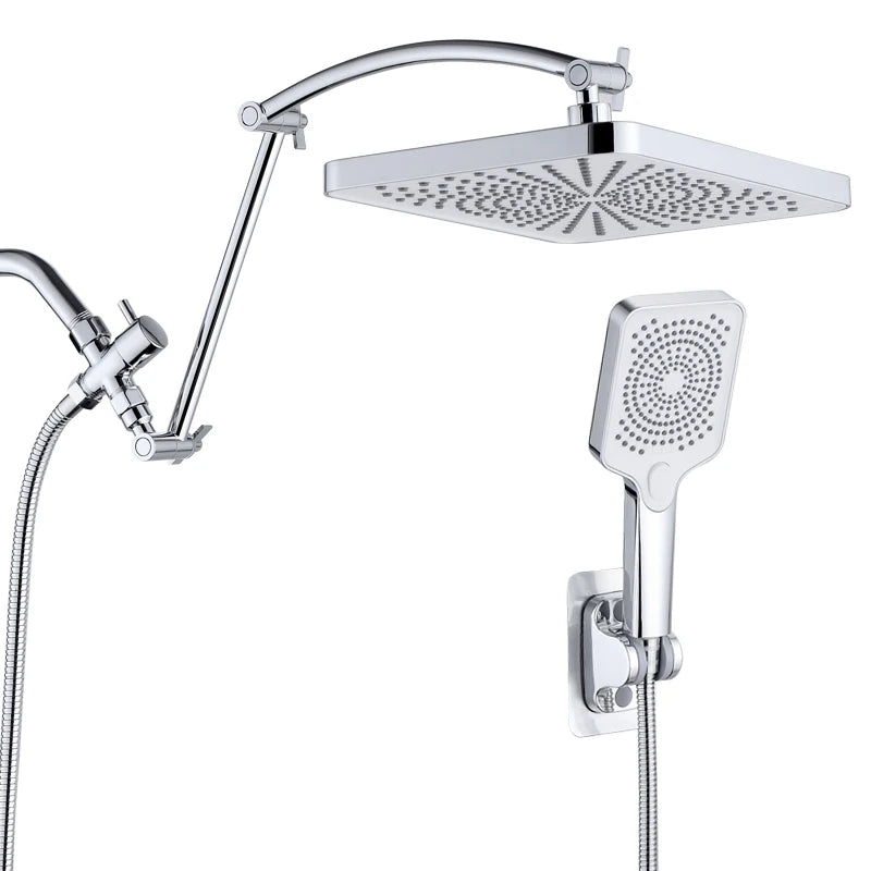 Large Panel Rectangle Rain Shower Head Handheld Spray