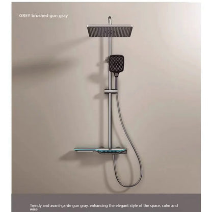 Digital Display Shower Bathroom Rainfall Piano Button Showers