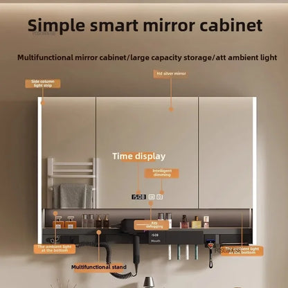 Smart Bathroom Mirror Storage Cabinet Light Bathroom Mirror