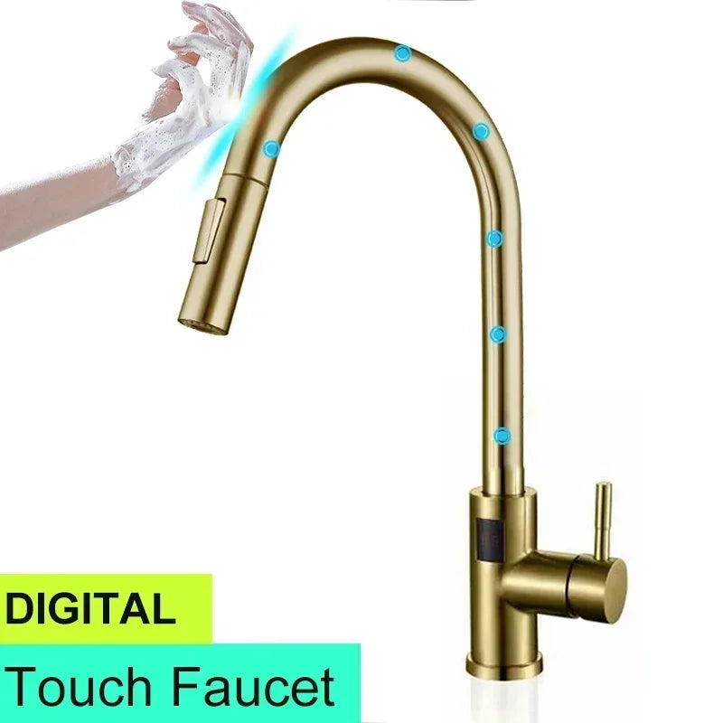 Smart Digital Touch On Faucets 304 Stainless Steel