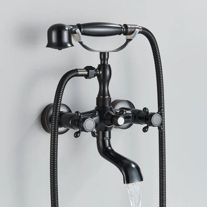 Antique Brass Bathtub Shower Faucet Bronzed Bath Shower
