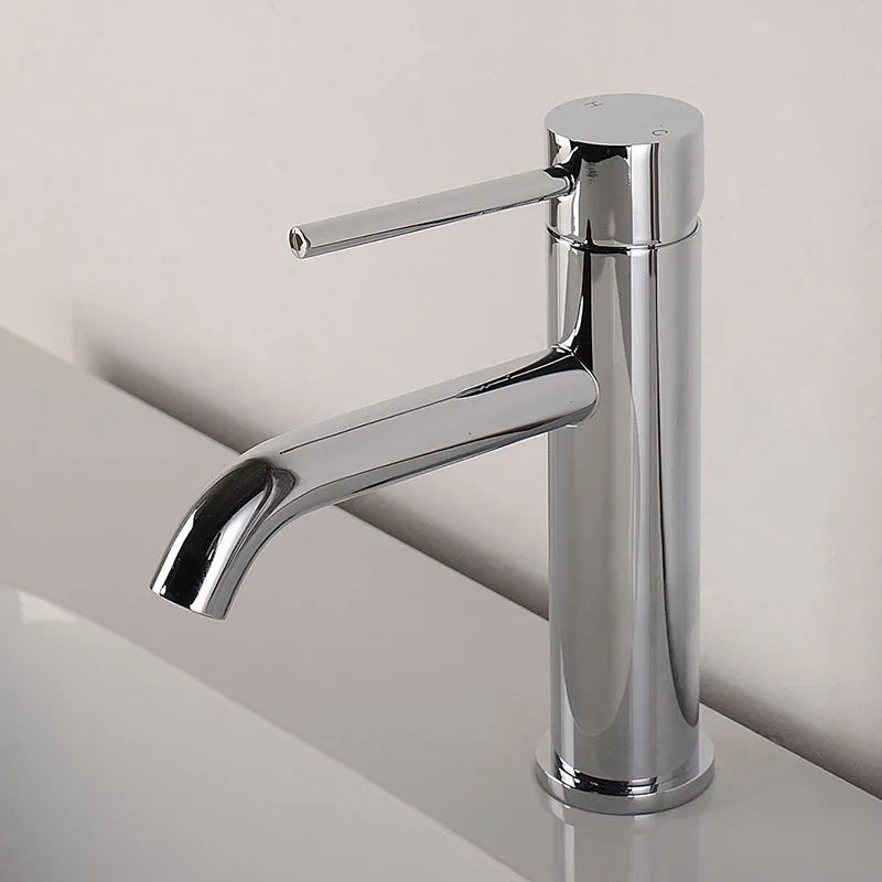 Brushed Rose Gold Bathroom Sink Faucet Deck Mounted