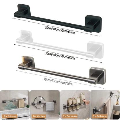 Bathroom Towel Rack Punch Black White Grey Bath