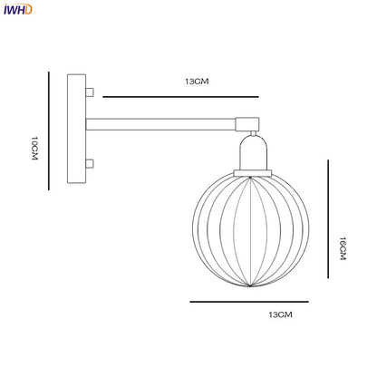 Iwhd Pull Chain Nordic Modern Wall Lamp Sconce
