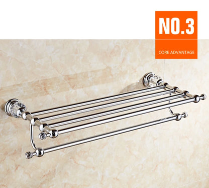 Luxury Crystal Silver Bathroom Chrome Polished Brass Bath