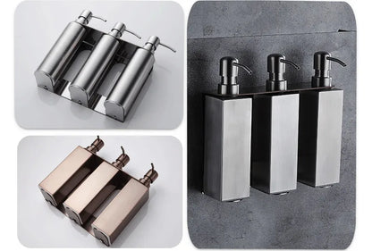 Black Liquid Soap Dispenser Shampoo Hotel Bathroom Wall