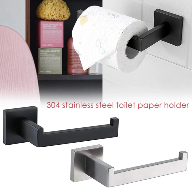 304 Stainless Steel Bathroom Matte Black Toilet Paper