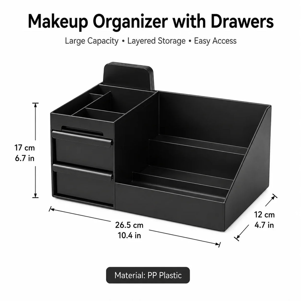 Desktop Makeup Organizer Box Drawers Small Items Jewelry