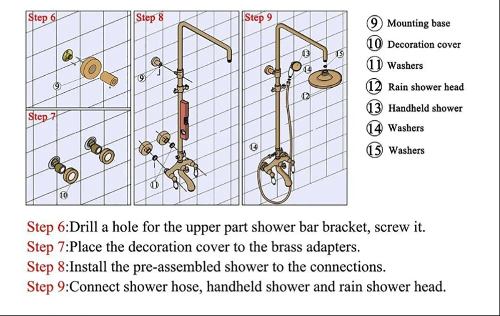 Orange Piano Bathroom Shower Waterfall Bathroom Mixer Faucets