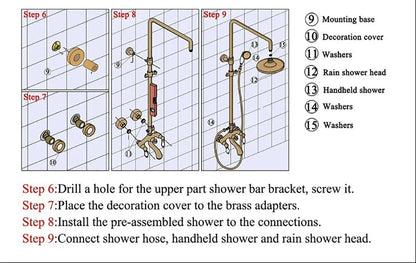 Pink Waterfall Piano Bathroom Shower 12 Inch Rainfall