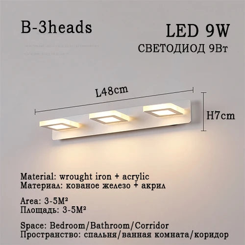 Led Bathroom Mirror Wall Lamp Vanity Light Waterproof
