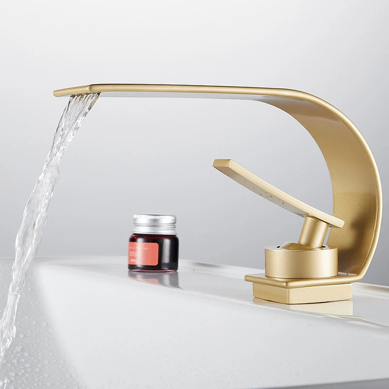 Becola Retail Deck Mount Waterfall Bathroom Basin Faucet