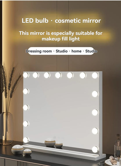 European Square Mirror Hollywood Makeup Mirror Light Bulb